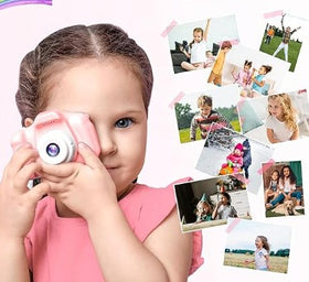 Cámara para Niños con Correa 1080P 2,0 Pulgadas Rosa Gato