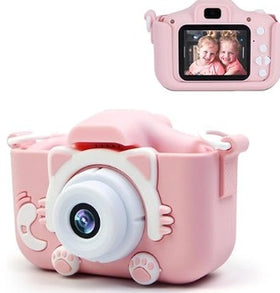 Cámara para Niños con Correa 1080P 2,0 Pulgadas Rosa Gato