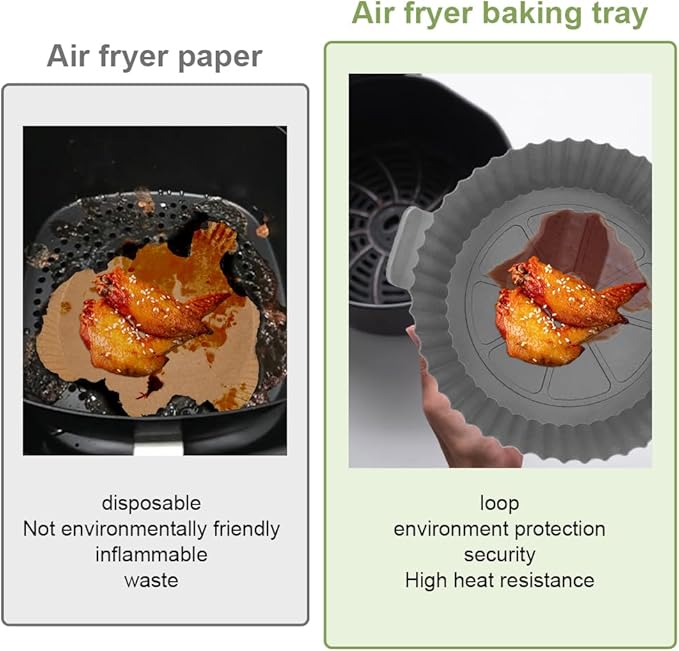 6 Piezas bandeja de silicona para freidora de aire ( colores variado ) - additional image 1