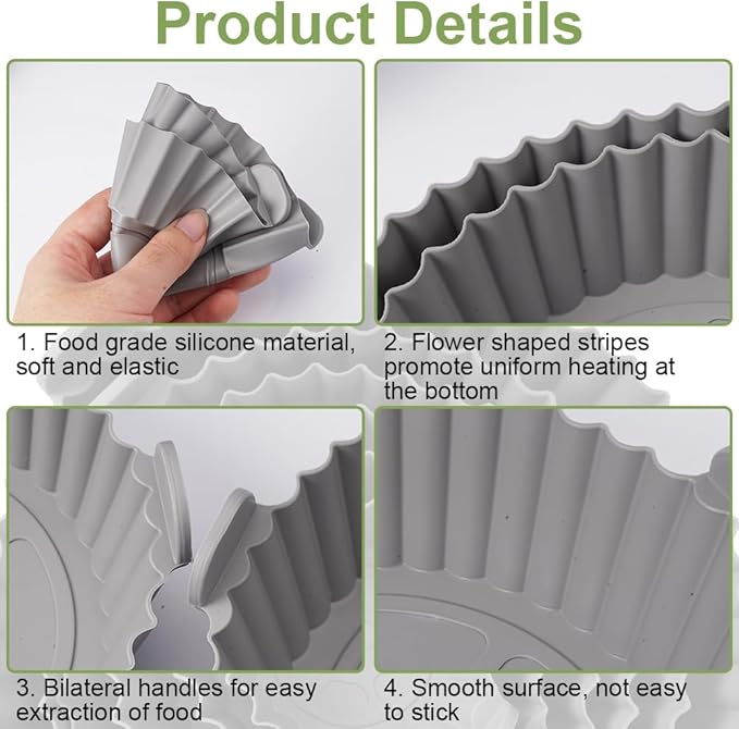 6 Piezas bandeja de silicona para freidora de aire ( colores variado ) - additional image 2