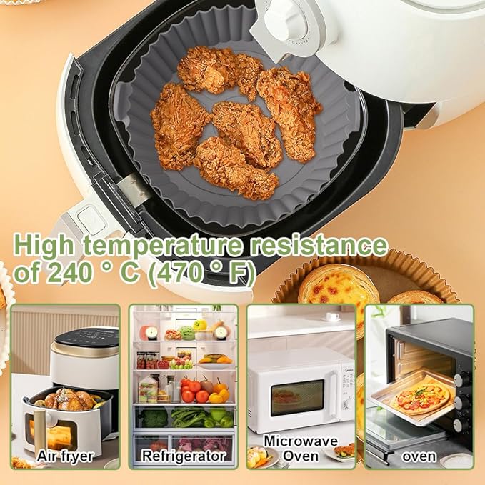 6 Piezas bandeja de silicona para freidora de aire ( colores variado ) - additional image 3