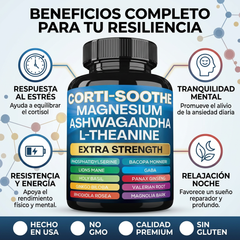 Suplemento Antiestrés Cortisol Balance – Magnesio Glicinato + L-Teanina + Ashwagandha 60 Cápsulas