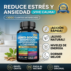 Suplemento Antiestrés Cortisol Balance – Magnesio Glicinato + L-Teanina + Ashwagandha 60 Cápsulas