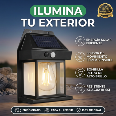 Lámpara solar exterior con sensor de movimiento