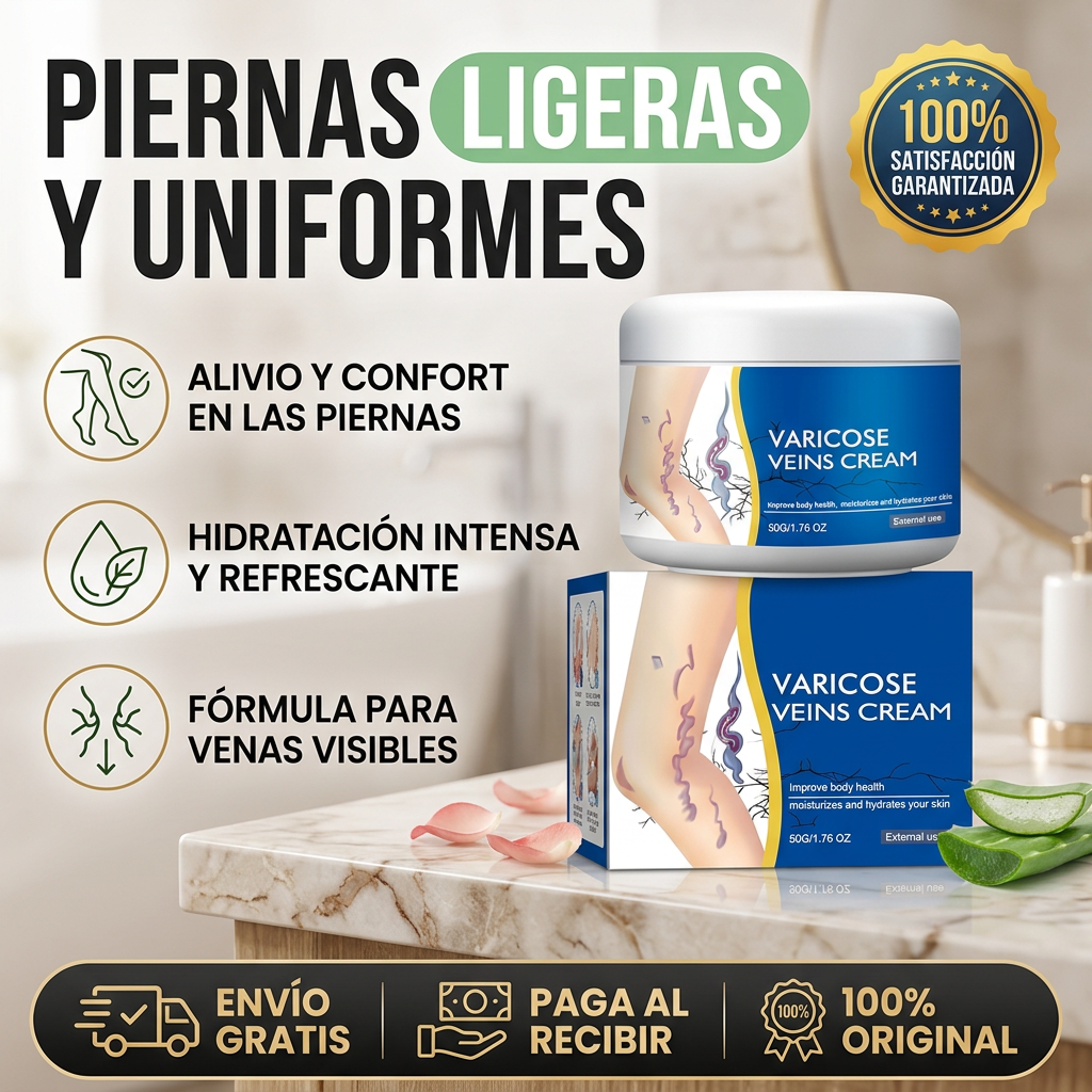 Crema para Piernas con Varices – Cuidado Hidratante y Efecto Confort para la Piel 🦵