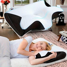 Almohada Cervical Ortopédica  Espuma de Memoria Anti Ronquidos y Ergonómica Cojín Mariposa para Dolor de Cuello y Espalda