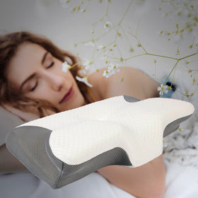 Almohada Cervical Ortopédica  Espuma de Memoria Anti Ronquidos y Ergonómica Cojín Mariposa para Dolor de Cuello y Espalda